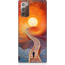 Teknomeg Samsung Galaxy Note 20 Uyumlu Işıklı Yol  Desenli Silikon Kılıf