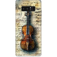 Teknomeg Samsung Galaxy Note 8 Uyumlu Eski Keman  Desenli Silikon Kılıf