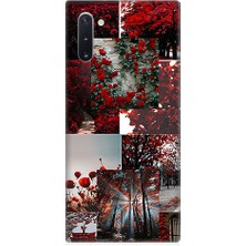 Teknomeg Samsung Galaxy Note 10 Uyumlu Kırmızı Orman  Desenli Silikon Kılıf