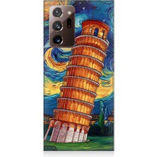 Teknomeg Samsung Galaxy Note 20 Ultra Uyumlu Pisa Kulesi  Desenli Silikon Kılıf