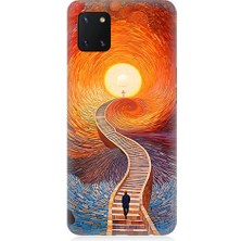 Teknomeg Samsung Galaxy Note 10 Lite Uyumlu Işıklı Yol  Desenli Silikon Kılıf