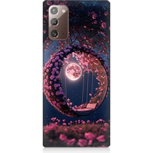 Teknomeg Samsung Galaxy Note 20 Uyumlu Ay ve Kalp  Desenli Silikon Kılıf