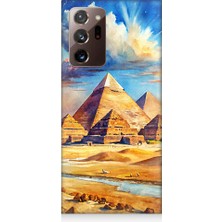 Teknomeg Samsung Galaxy Note 20 Ultra Uyumlu Piramid Manzarası  Desenli Silikon Kılıf
