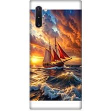 Teknomeg Samsung Galaxy Note 10 Uyumlu Renkli Yelken  Desenli Silikon Kılıf