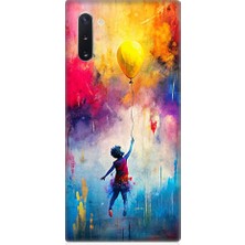 Teknomeg Samsung Galaxy Note 10 Uyumlu Balonlu Kız  Desenli Silikon Kılıf