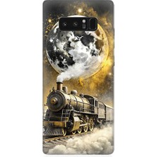 Teknomeg Samsung Galaxy Note 8 Uyumlu Ay ve Tren  Desenli Silikon Kılıf