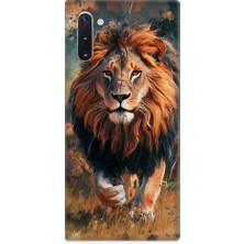 Teknomeg Samsung Galaxy Note 10 Uyumlu Aslan Portresi  Desenli Silikon Kılıf