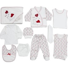 Chery Kırmızı Kalpli Tavşan Puanlı 11 Parça Hastane Çıkış Seti