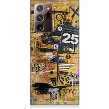 Teknomeg Samsung Galaxy Note 20 Ultra Uyumlu Karma Grafik  Desenli Silikon Kılıf