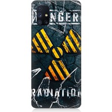 Teknomeg Samsung Galaxy M51 Uyumlu Tehlike Işareti  Desenli Silikon Kılıf