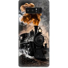 Teknomeg Samsung Galaxy Note 8 Uyumlu Kara Tren  Desenli Silikon Kılıf