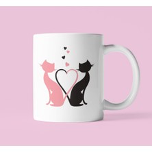 Nino Store Aşık Kedicikler Love Hediyelik Baskılı Kupa Bardak