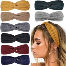 Happy Supermarket Kadın Hairbands Büküm Kadın Saç Bantları Boho Elastik Kafa Bandı Kaymaz Kızlar Crossover Başörtüsü Yoga Egzersiz Retro Saç Aksesuarları (Yurt Dışından)