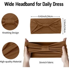 Happy Supermarket Kadın Geniş Kafa Bandı Siyah Moda Başörtüsü Bohem Kalın Hairband Büyük Spor Yoga Başörtüsü Kafa Bandı Saç Aksesuarları (4'lü Paket) (Yurt Dışından)