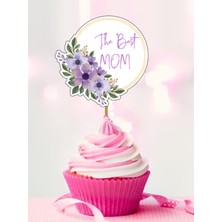 Hiras Dizayn 15ADET The Best Mom Cupcake Kürdanı Iyiki Doğdun Anne  Mor Çiçek Cupcake Kürdanı Doğum Günü Süsü
