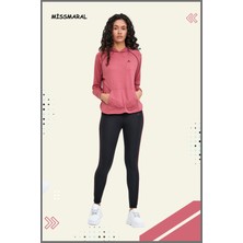 Miss Maral Kadın Eşofman Takım Gül Kurusu / Siyah Spor Tunik & Toparlayıcı Tayt Dalgıç Kumaş Sports And Casual 13060