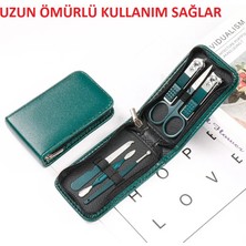 UmoTech Lüks Manikür ve Pedikür Seti - Paslanmaz Çelik Tırnak Makası - Cımbız - Tırnak Törpüsü ve Çanta - 6 Parça