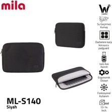 Mila Classone ML-S140 13, 14 Inch Mila Serisi ,macbook ,mac Air, Laptop Kılıfı, Wtxpro su Geçirmez Kumaş- Siyah