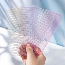 Danlu Mor 1 Parça Renkli Glitter Tarak Plastik Saç Tarak Şeffaf Ince Diş Payet Saç Tarak Kızlar Saç Şekillendirici Tarak Dolaşık Açıcı Hediye (Yurt Dışından)