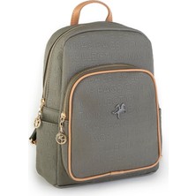 Nas Bag Kadın Sırt Çantası Yeşil Camel  Gofraj