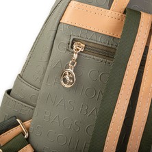 Nas Bag Kadın Sırt Çantası Yeşil Camel  Gofraj