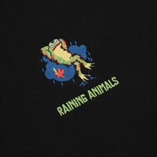 Raining Animals Kurbağa Nakışlı Sweatshirt Özel Tasarım Hoptimist Unisex Şardonlu