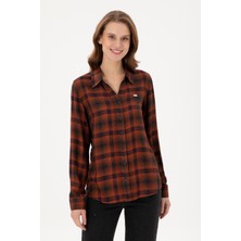 U.S. Polo Assn. Kadın Kiremit Gömlek Desenli 50291117-VR031
