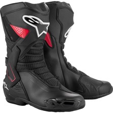 Alpinestars Korumalı SMX-6 V3 DS WP Motosiklet Botu Siyah / Kırmızı Su Geçirmez Yüksek Performans