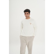 Safe Tasarım Unisex Pamuklu Içi Polarlı Bisiklet Yaka Sweatshirt