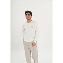 Safe Tasarım Unisex Pamuklu Içi Polarlı Bisiklet Yaka Sweatshirt
