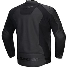 Motomax Alpinestars Faster V3 Air Korumalı Deri Motosiklet Montu Siyah / Siyah