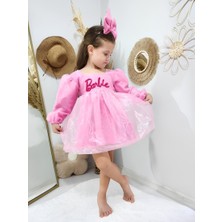 Handmade Barbie Fiyonk Tokalı Kız Çocuk Elbise / Kız Bebek Elbise / Kız Çocuk Doğumgünü Elbisesi