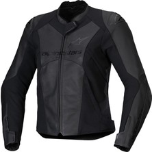 Alpinestars Stella Faster V3 Deri Korumalı Kadın Motosiklet Montu Siyah / Siyah