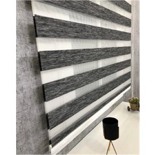 İREMKARAHOME Bambu Raks Koyu Gri Zebra Perde