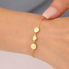 Nox Jewelry 925 Ayar Gümüş Kişiye Özel Pullu Harf Bileklik - CB00133