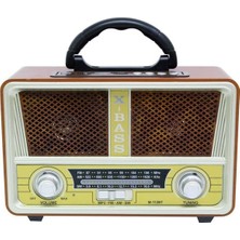 Knstar M-112BT Nostaljik Ahşap Retro Radyo Bluetooth Fm-Sd-Aux-Us