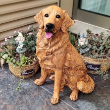Golden Köpek Heykeli Bahçe Dekor