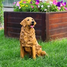 Golden Köpek Heykeli Bahçe Dekor