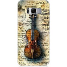 Teknomeg Samsung Galaxy S8 Uyumlu Eski Keman Desenli Silikon Kılıf