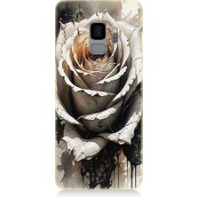 Teknomeg Samsung Galaxy S9 Uyumlu Gül ve Gri  Desenli Silikon Kılıf