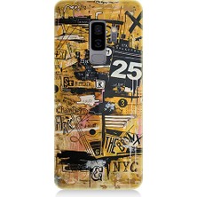 Teknomeg Samsung Galaxy S9 Plus Uyumlu Karma Grafik  Desenli Silikon Kılıf