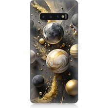Teknomeg Samsung Galaxy S10 Uyumlu Gezegenler Sistemi  Desenli Silikon Kılıf