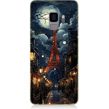 Teknomeg Samsung Galaxy S9 Uyumlu Paris Sokakları  Desenli Silikon Kılıf