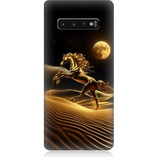 Teknomeg Samsung Galaxy S10 Uyumlu Çöl Atı  Desenli Silikon Kılıf
