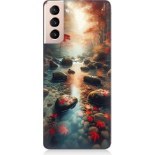 Teknomeg Samsung Galaxy S21 Plus Uyumlu Huzurlu Orman  Desenli Silikon Kılıf