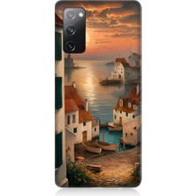 Teknomeg Samsung Galaxy S20 Fe Uyumlu Sahil Evleri  Desenli Silikon Kılıf