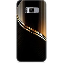 Teknomeg Samsung Galaxy S8 Edge Uyumlu Altın Şerit  Desenli Silikon Kılıf