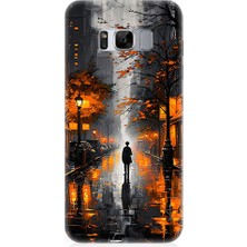 Teknomeg Samsung Galaxy S8 Edge Uyumlu Gece Yalnızlığı  Desenli Silikon Kılıf