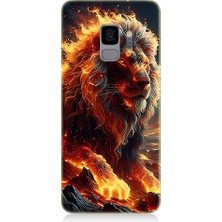 Teknomeg Samsung Galaxy S9 Uyumlu Alev Aslanı  Desenli Silikon Kılıf