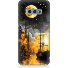 Teknomeg Samsung Galaxy S10E Uyumlu Ayışığı Gemisi  Desenli Silikon Kılıf